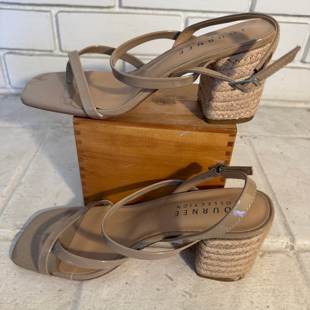 Journee Collection Olivina Jute Block Heel Slingback Sandal Women’s Size 8 - Picture 6 of 9